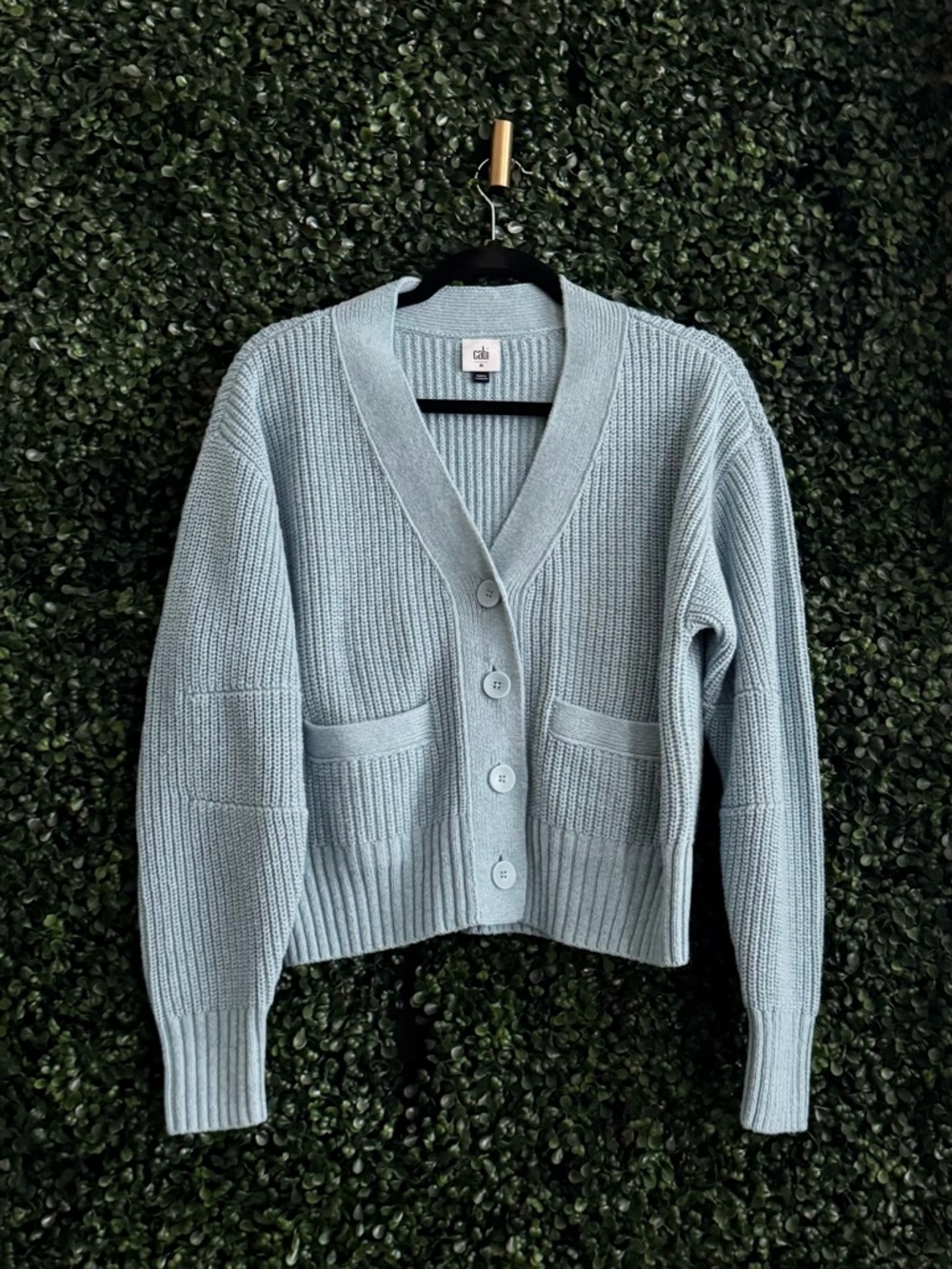 Cabi Light Blue Knit Button-Up Cardigan Sweater - Picture 2 of 4